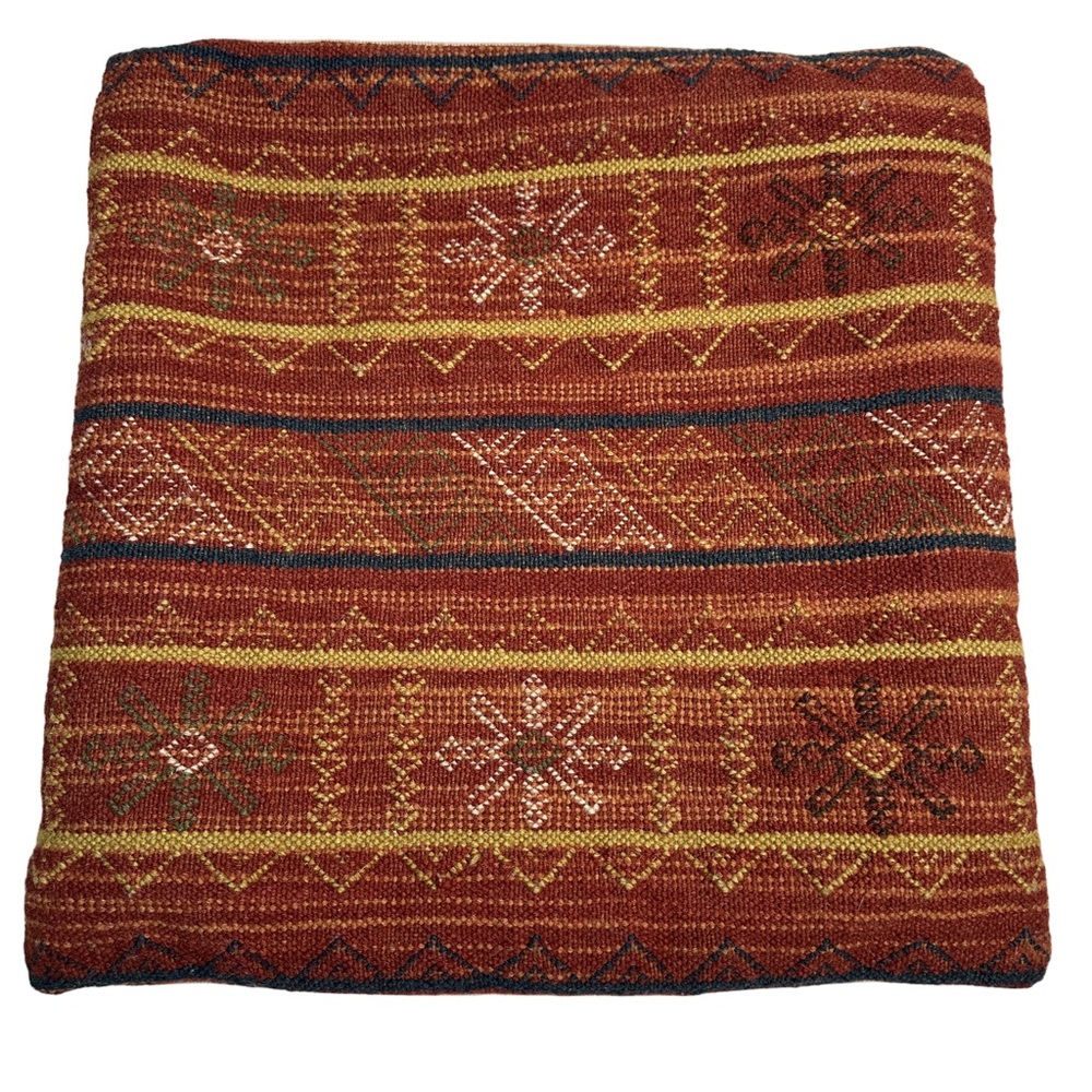 Pottery Barn kilim pillow‎ Cover case western southwest red rust burgundy boho